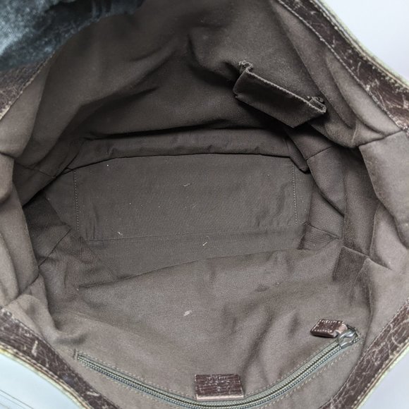 GUCCI PVC Beige & Dark Brown Two Pocket Tote Bag - Picture 15 of 16